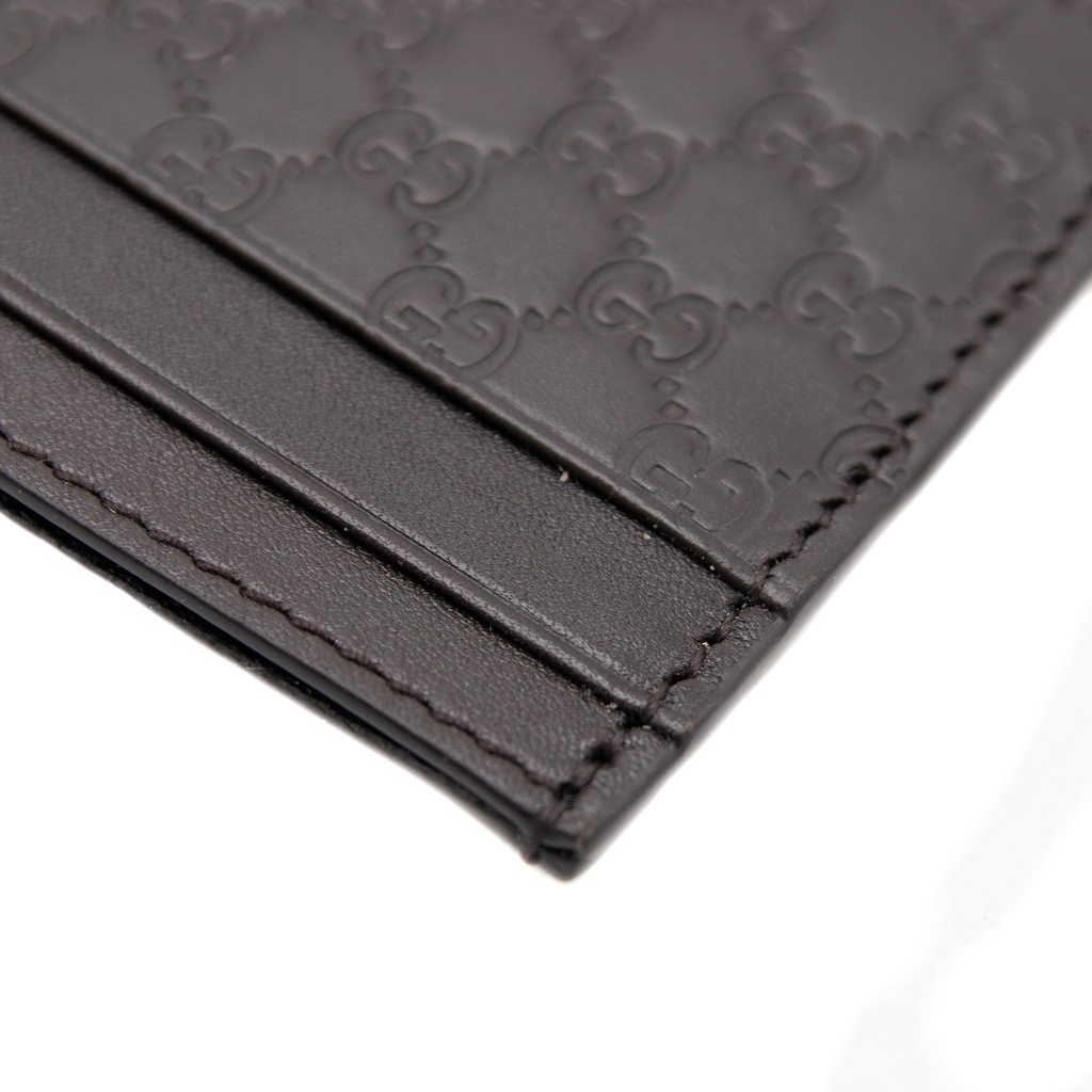 Gucci Microguccissima Brown Leather Card Case Wallet 262837