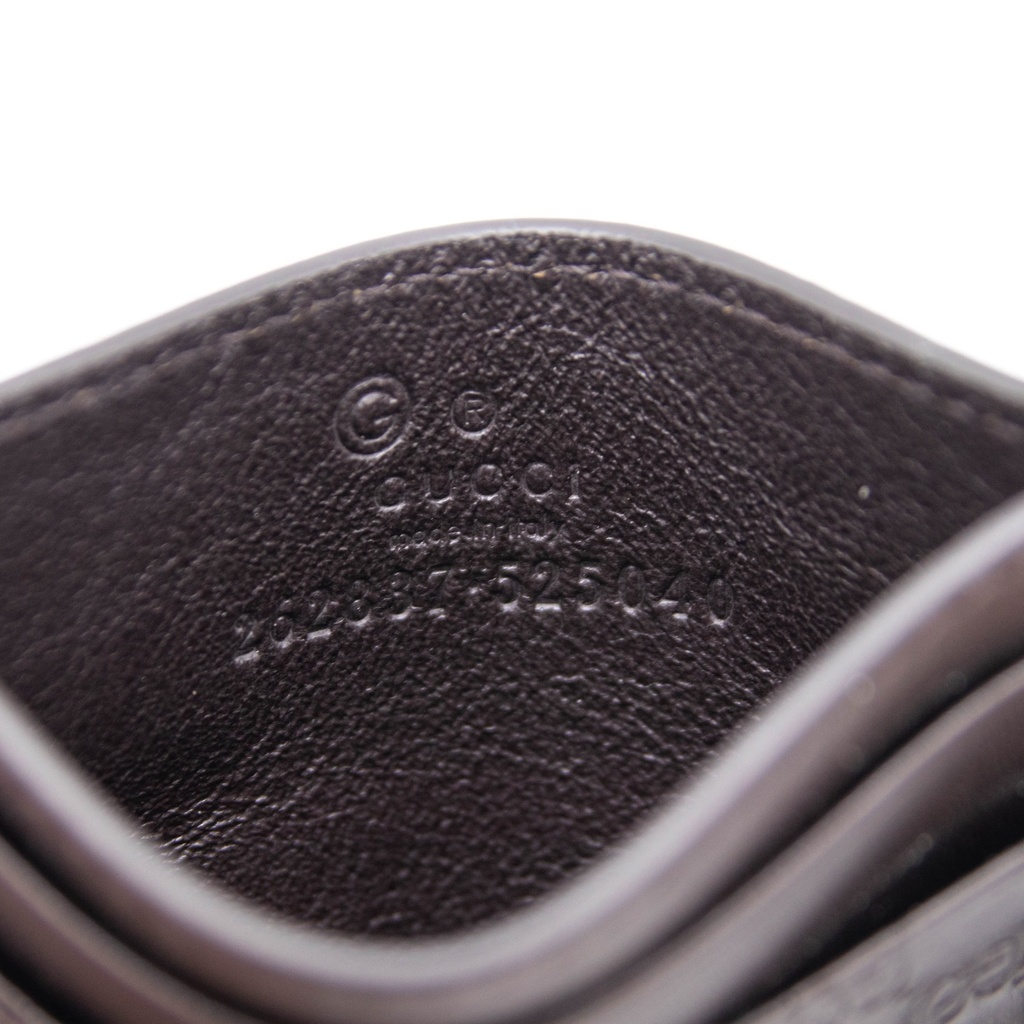 Gucci Microguccissima Brown Leather Card Case Wallet 262837
