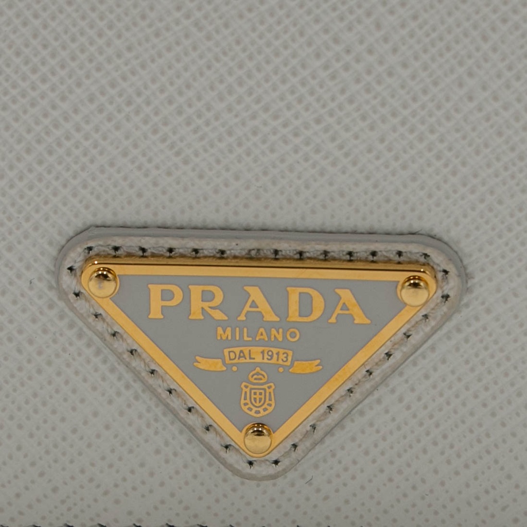 Prada Saffiano Bifold White Wallet