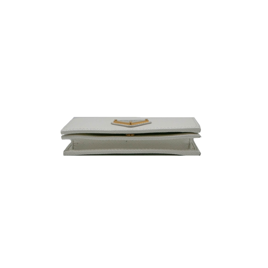 Prada Small Saffiano Leather Wallet White