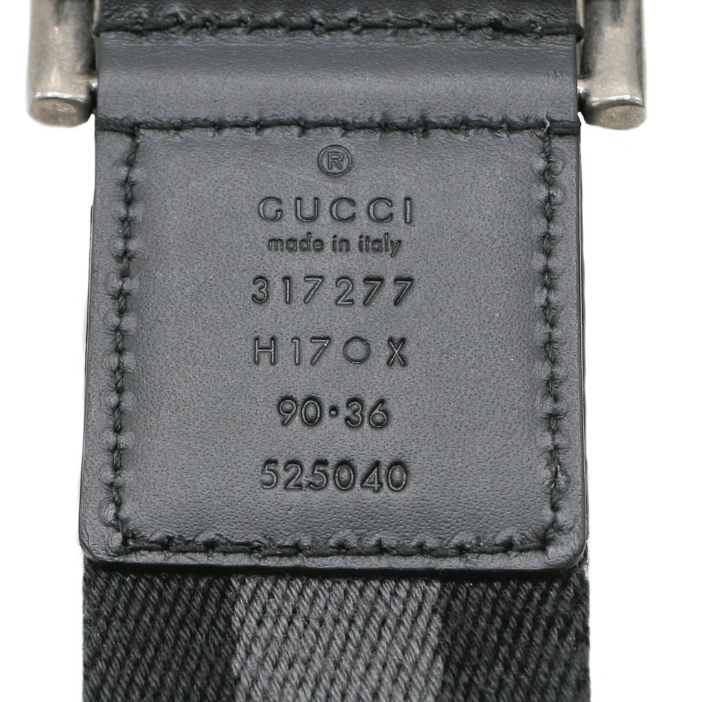 Gucci Black and Grey Belt 317277 Size 90 36