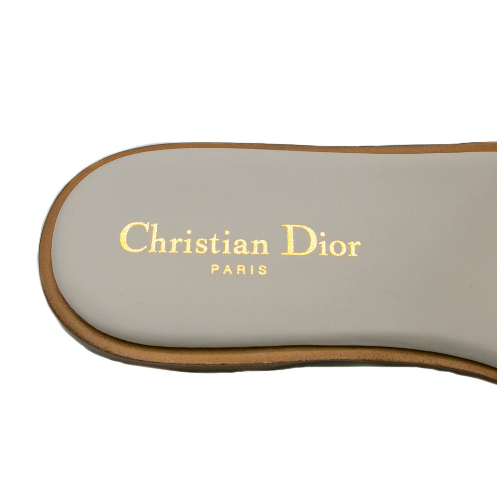 Christian Dior D-Club Slide White Calfskin Size 37