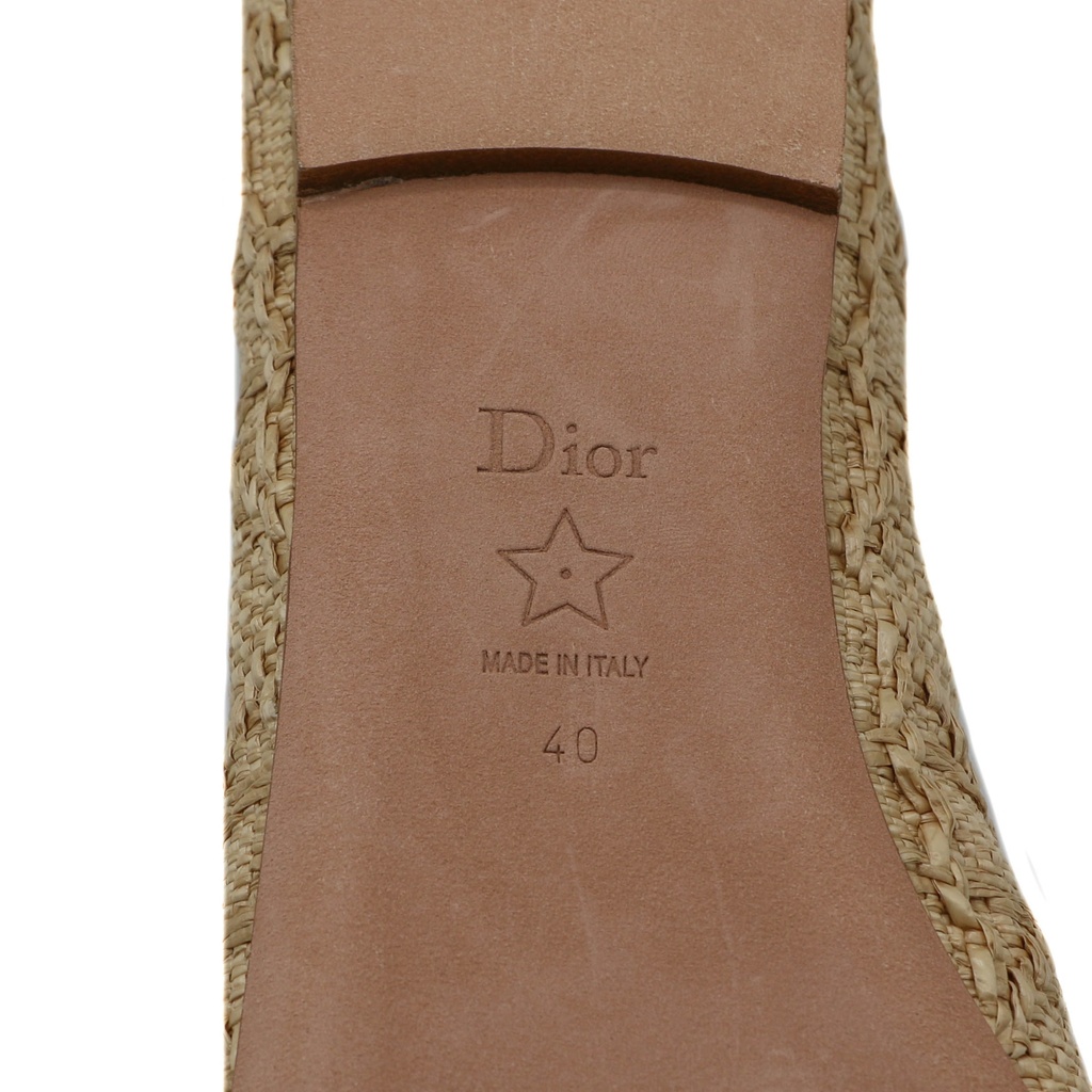Christian Dior Ballet Flat Light Brown Quilted Cannage Calfskin Size 40