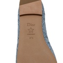 Christian Dior Ballet Flat Blue Quilted Cannage Calfskin Size 37 1/2