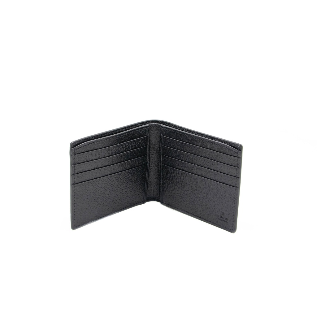 Gucci Calfskin Boar Effect GG Marmont Bi-Fold Wallet Black 428726