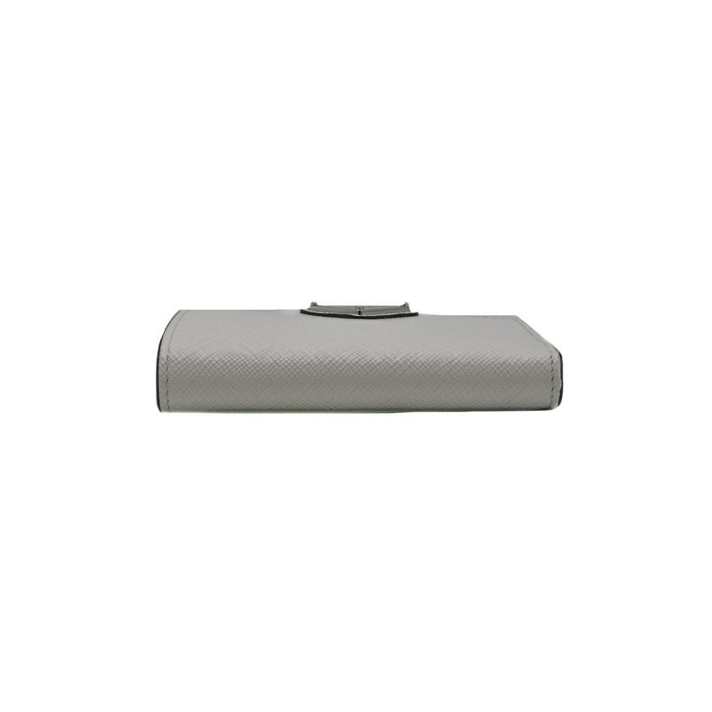 Prada White Small Saffiano Leather Wallet With Logo 2ML049