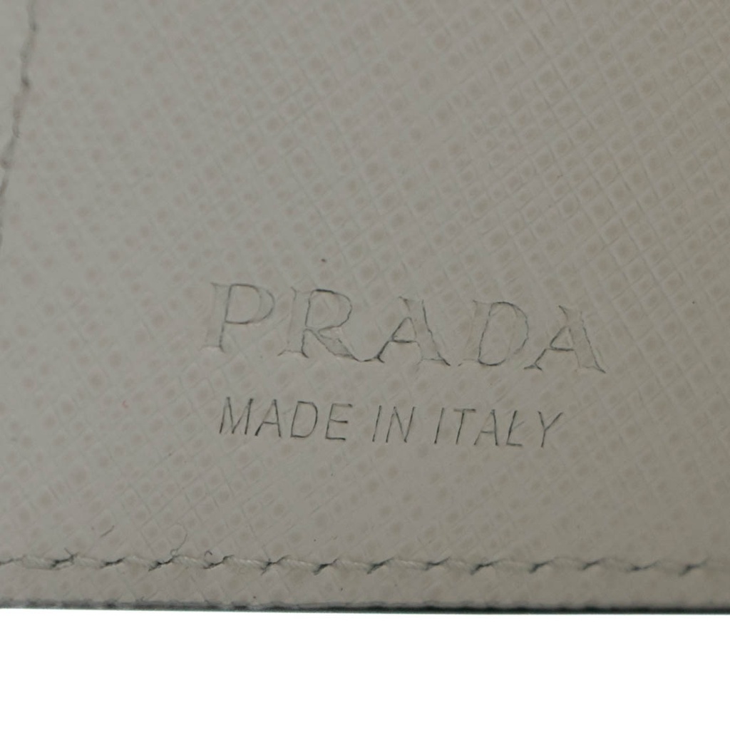 Prada White Small Saffiano Leather Wallet With Logo 2ML049