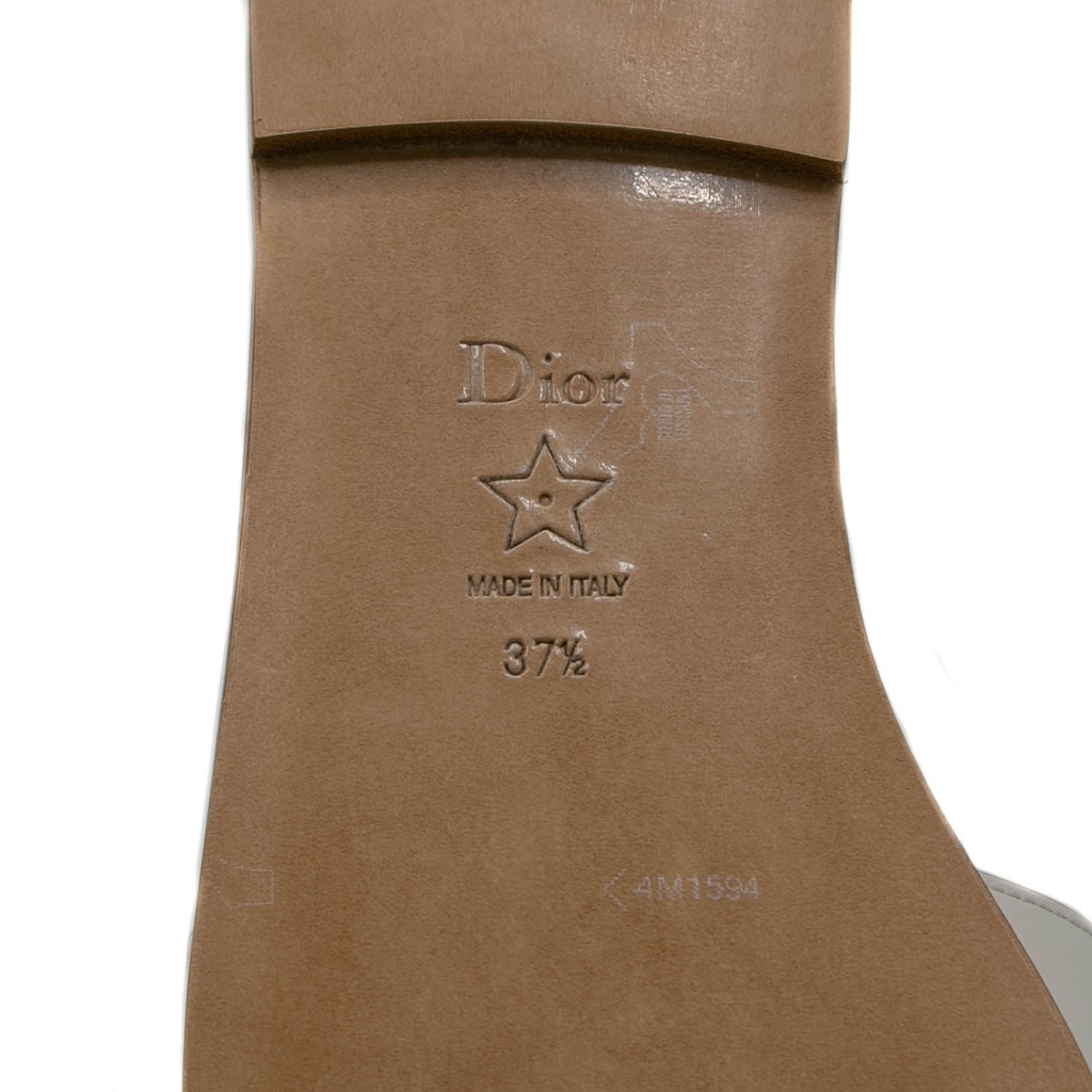 Christian Dior D-Club Slide White Calfskin Size 38