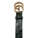 Guccin GG Marmont Leather Slim Black Belt with Shiny Buckle 414516 In Size 95 35