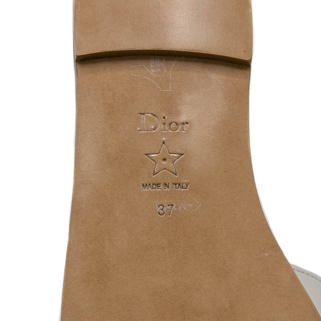 Christian Dior D-Club Slide White Calfskin Size 37