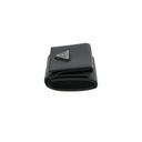 Prada Saffiano Triangle Tri-Fold Wallet Black