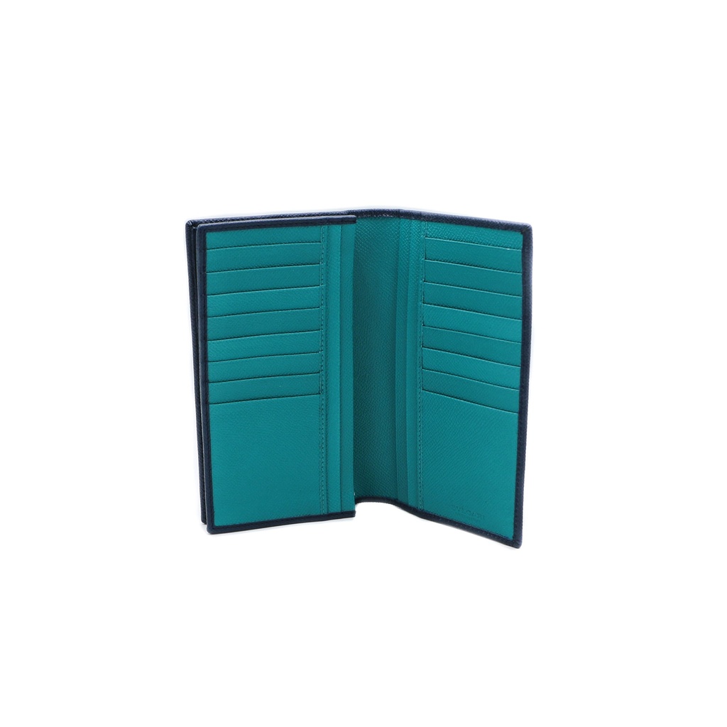 BVLGARI/Bulgari Bifold Blue Calf Leather Wallet