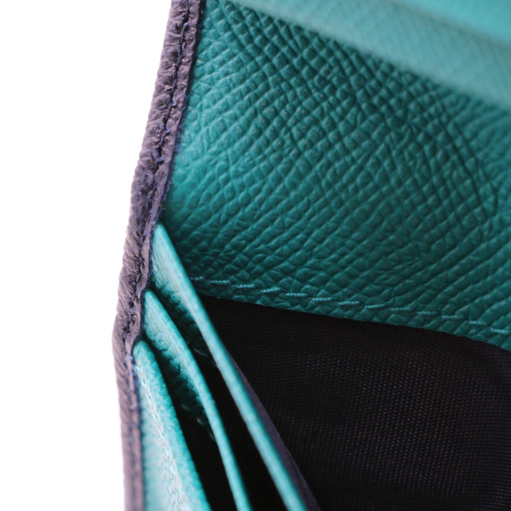 BVLGARI/Bulgari Bifold Blue Calf Leather Wallet