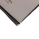 Prada Small Leather Embossed Logo White Wallet 1MV204