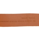 Balenciaga Women's BB Thin Belt In Brown Calfskin And Silver Buckle In Size 90