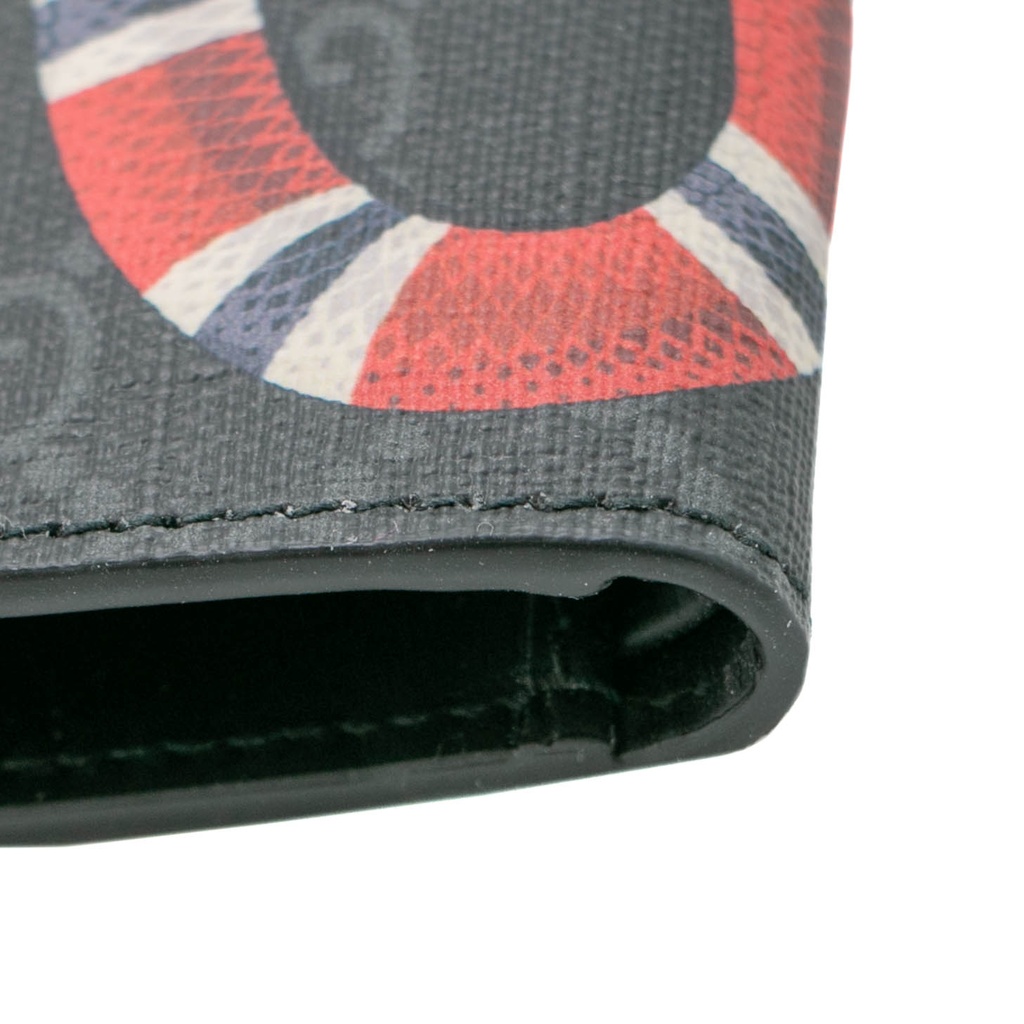 Gucci Kingsnake Print GG Supreme Wallet Black 451268
