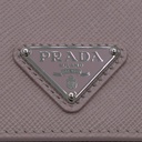 Prada Saffiano Triangle Tri-Fold Wallet Pink