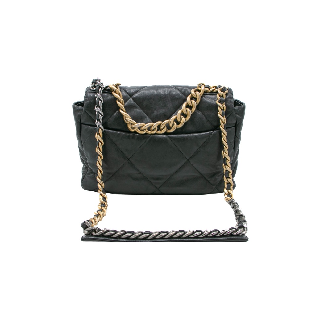 Chanel Black Leather 19 Large Flap Bag 
