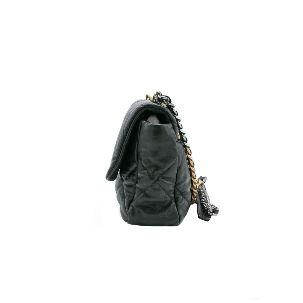 Chanel Black Leather 19 Large Flap Bag 