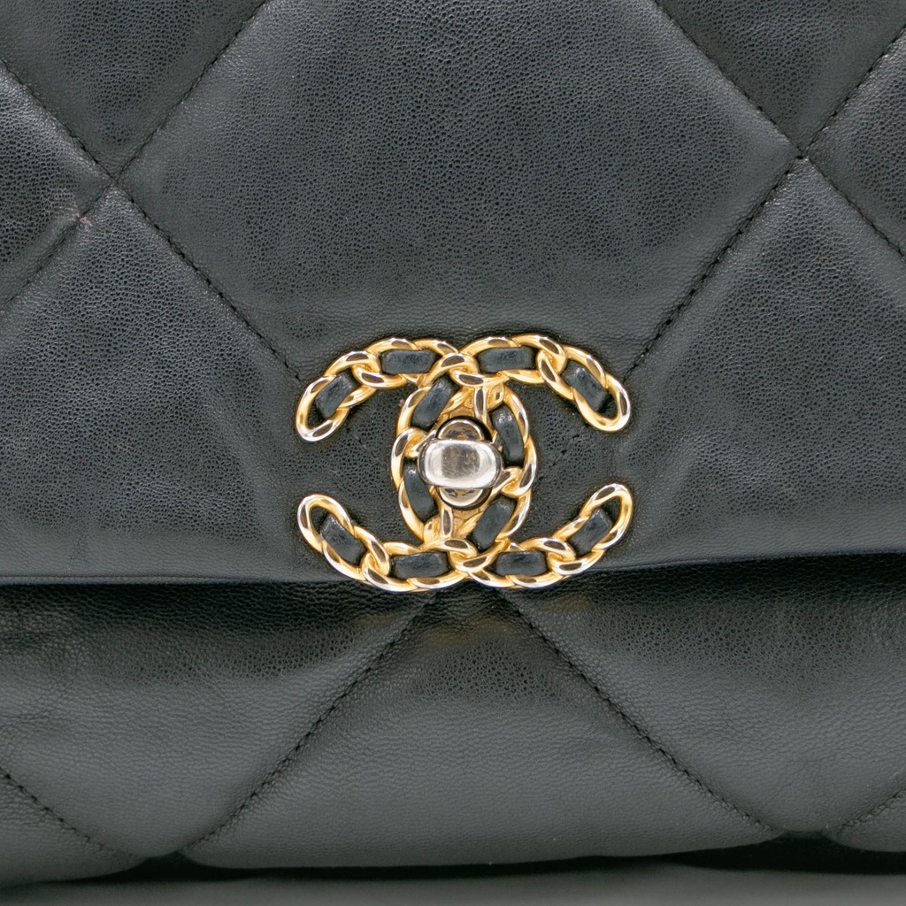 Chanel Black Leather 19 Large Flap Bag 