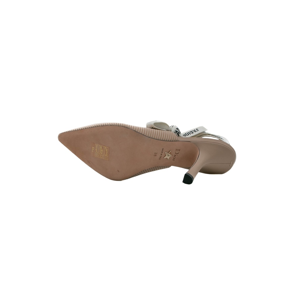 Christian Dior J'Adior Slingback Pump Beige Technical Fabric Size 38
