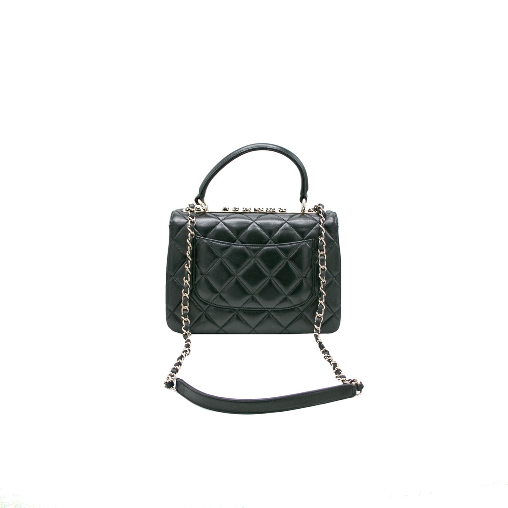 Chanel Black Quilted Leather Small Trendy CC Top Handle Bag