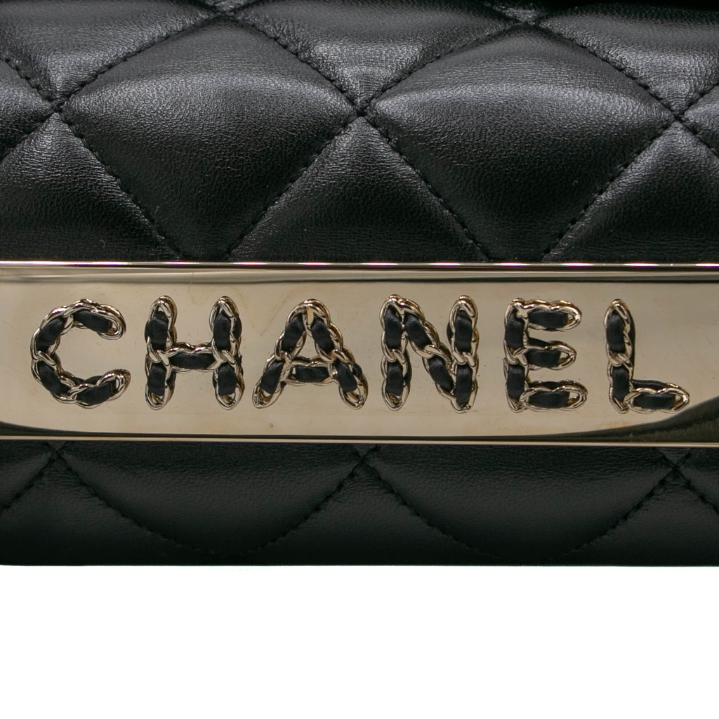 Chanel Black Quilted Leather Small Trendy CC Top Handle Bag