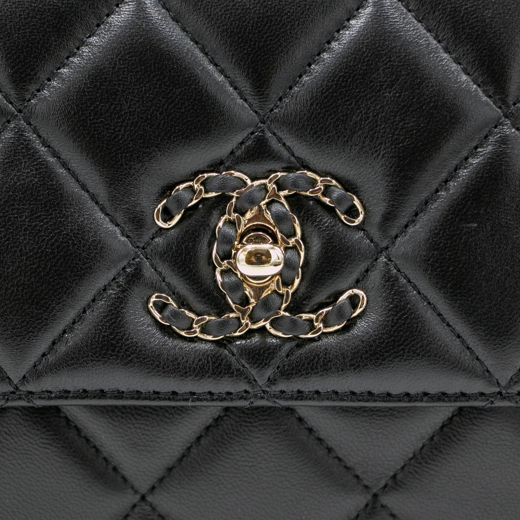 Chanel Black Quilted Leather Small Trendy CC Top Handle Bag