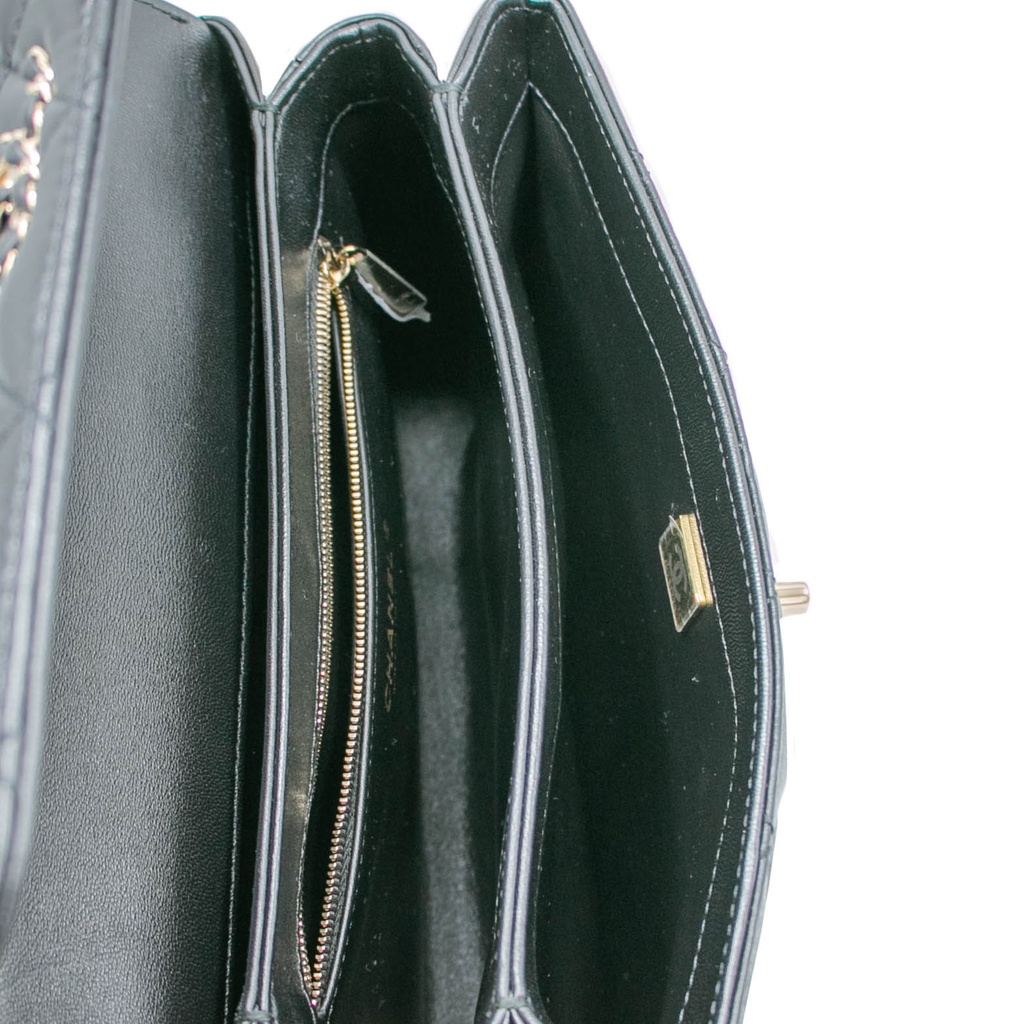 Chanel Black Quilted Leather Small Trendy CC Top Handle Bag
