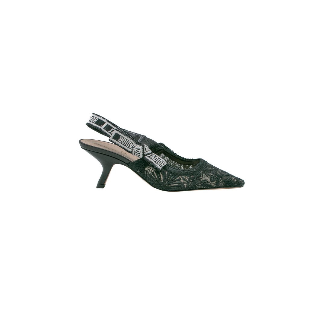 Christian Dior J'Adior Slingback Pump Black Short Heel Size 37 1/2