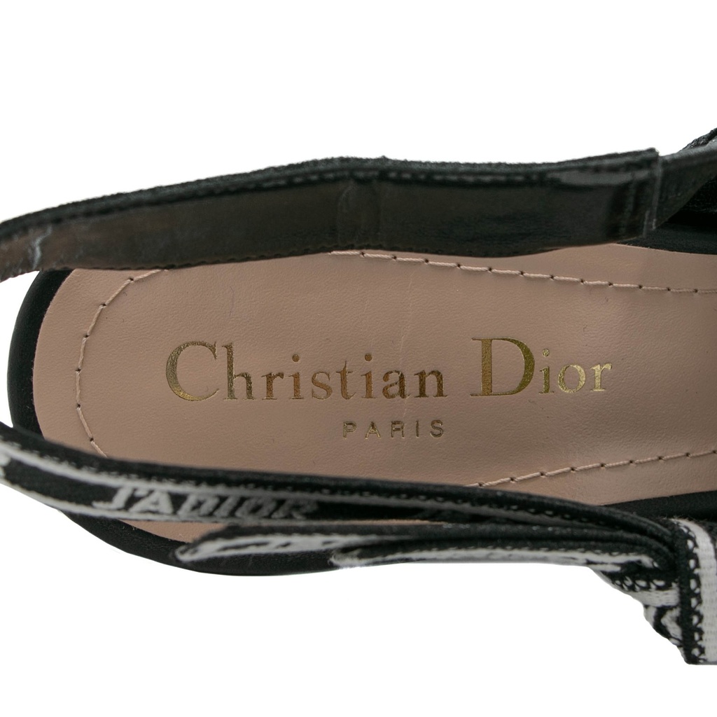 Christian Dior J'Adior Slingback Pump Black Short Heel Size 37 1/2
