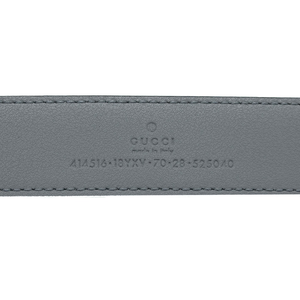 Gucci GG Marmont Grey Leather Belt With Shiny Buckle 414516 In Size 70 28