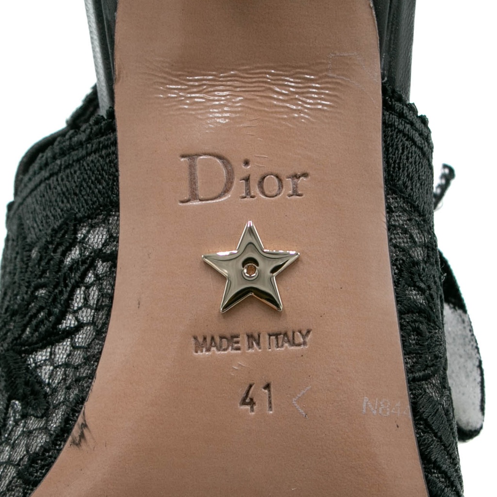 Christian Dior J'Adior Slingback Pump Black Short Heel Size 41