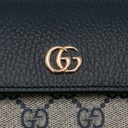 Gucci GG Marmont Leather Continental Wallet Brown and Blue 456116