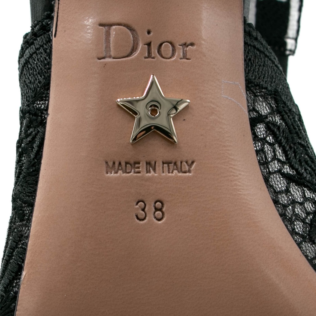 Christian Dior J'Adior Slingback Pump Black Short Heel Size 38
