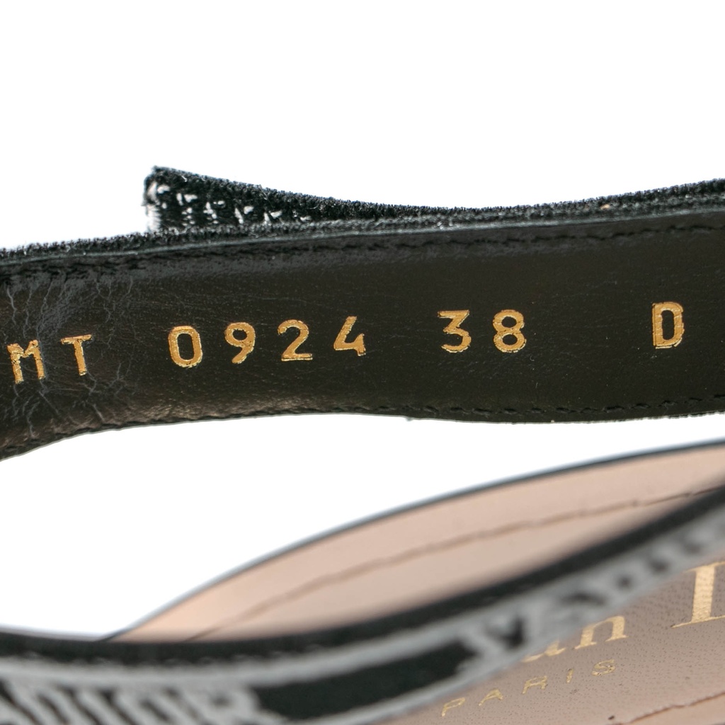 Christian Dior J'Adior Slingback Pump Black Short Heel Size 38