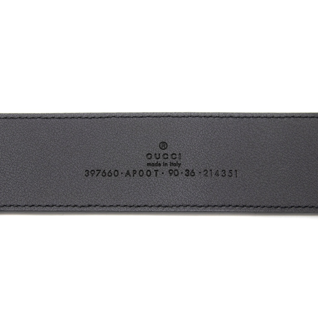 Gucci GG Marmont Leather Black Belt with Shiny Buckle 100 406831