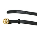 Gucci GG Marmont Leather Black Belt with Shiny Buckle 70 406831