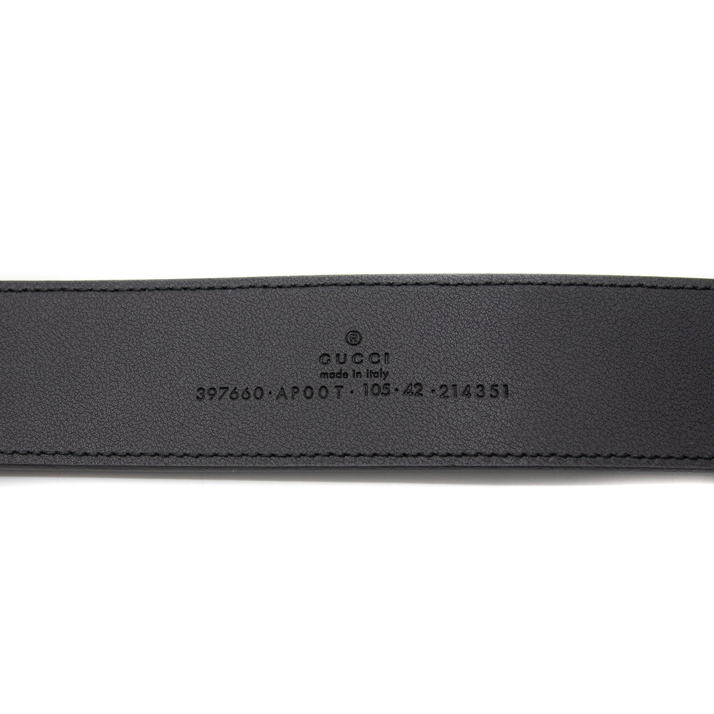 Gucci Leather Black Belt with Double G Buckle 105 397660