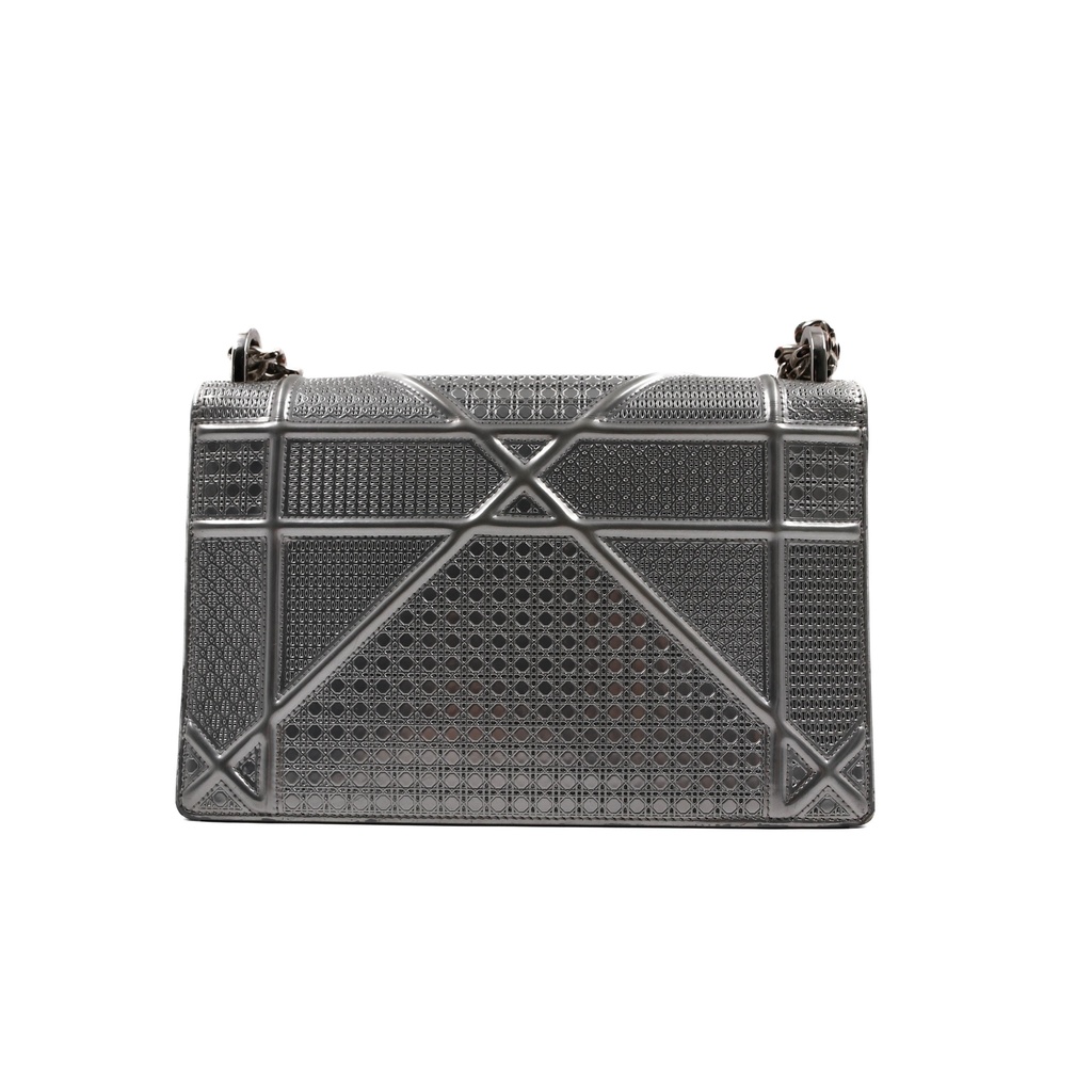 Christian Dior Silver Diorama Flap Bag