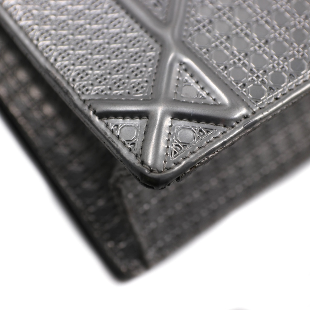 Christian Dior Silver Diorama Flap Bag