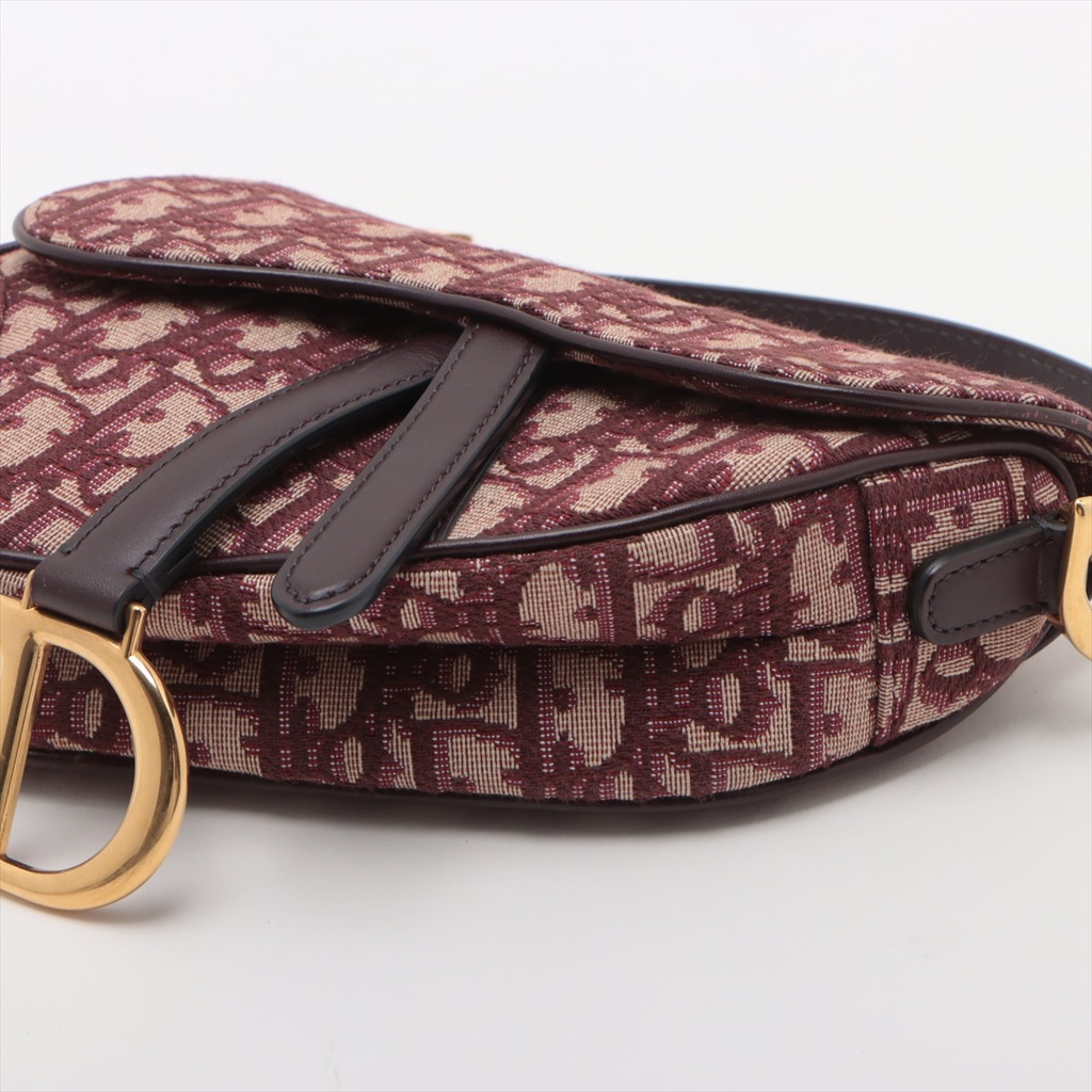 Christian Dior Oblique Saddle Bag Bordeaux