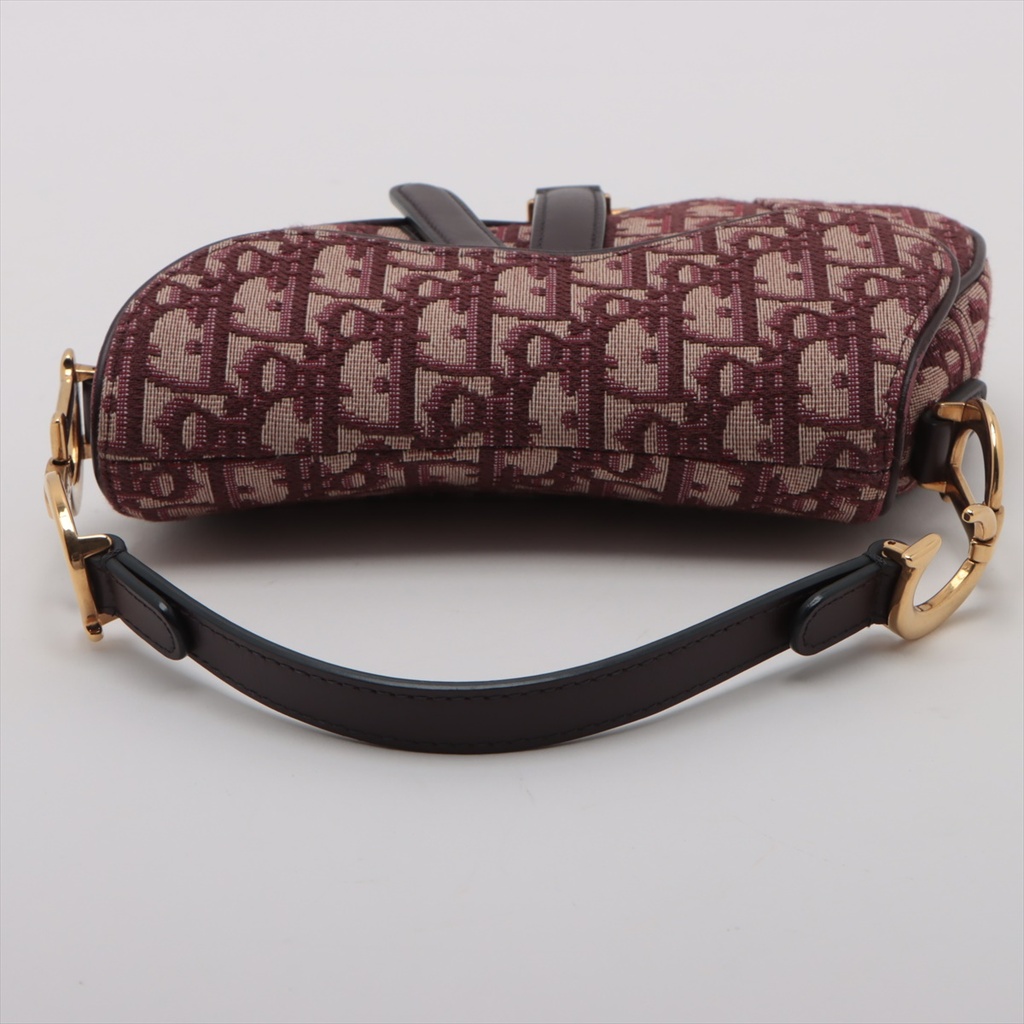 Christian Dior Oblique Saddle Bag Bordeaux