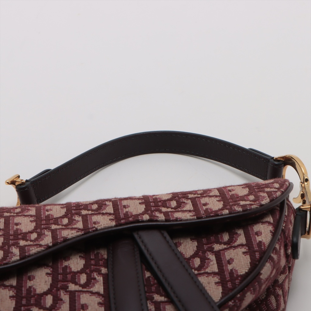 Christian Dior Oblique Saddle Bag Bordeaux