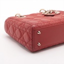 Christian Dior Lady Dior Cannage Leather Handbag Red