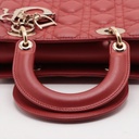 Christian Dior Lady Dior Cannage Leather Handbag Red