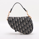 Christian Dior Oblique Saddle Bag Handbag Blue