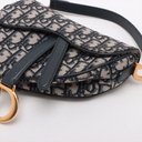 Christian Dior Oblique Saddle Bag Handbag Blue
