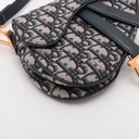 Christian Dior Oblique Saddle Bag Handbag Blue