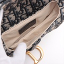 Christian Dior Oblique Saddle Bag Handbag Blue